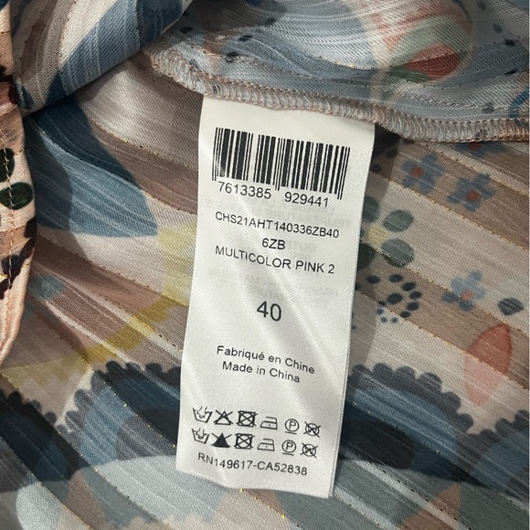 See By Chloe Printed Pleated Bell Sleeve Top - Picture 8 of 9